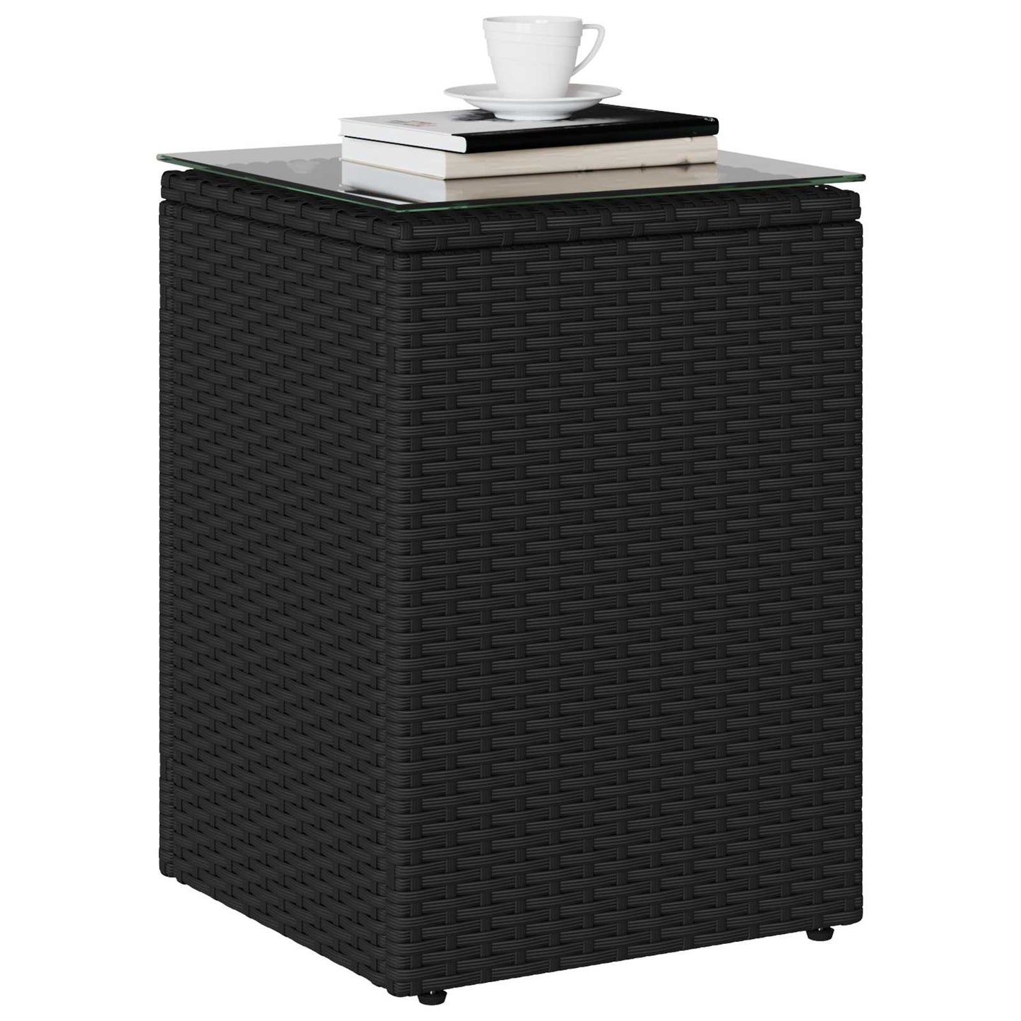 Side Table Black 35 x 35 x 70 cm Poly Rattan