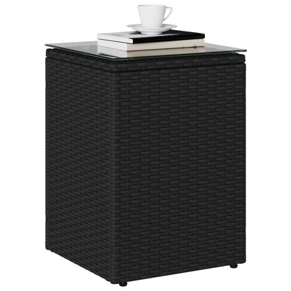 Side Table Black 35 x 35 x 70 cm Poly Rattan