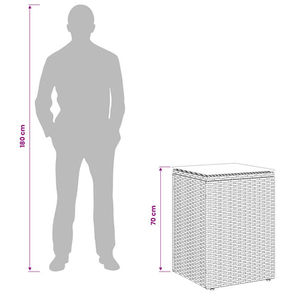 Side Table Black 35 x 35 x 70 cm Poly Rattan