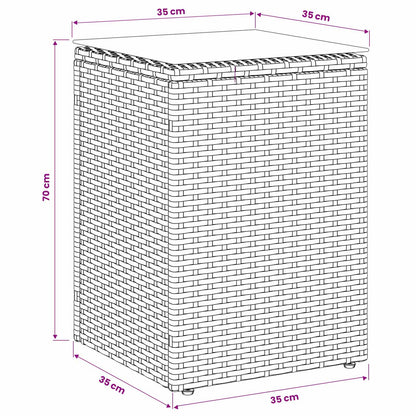 Side Table Black 35 x 35 x 70 cm Poly Rattan