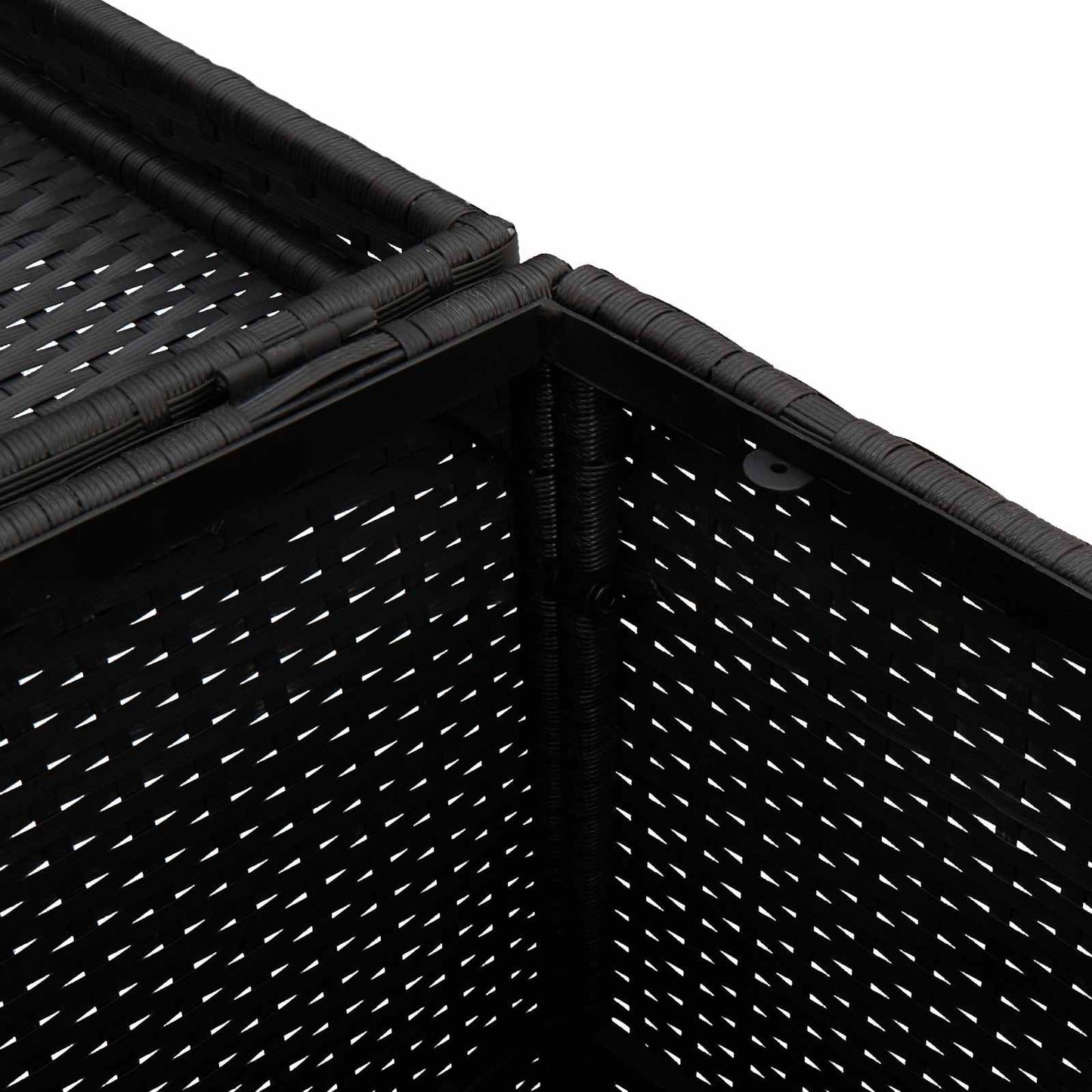 Outdoor Garbage Bin Black 40 x 40 x 80 cm Poly Rattan