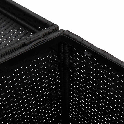 Outdoor Garbage Bin Black 40 x 40 x 80 cm Poly Rattan