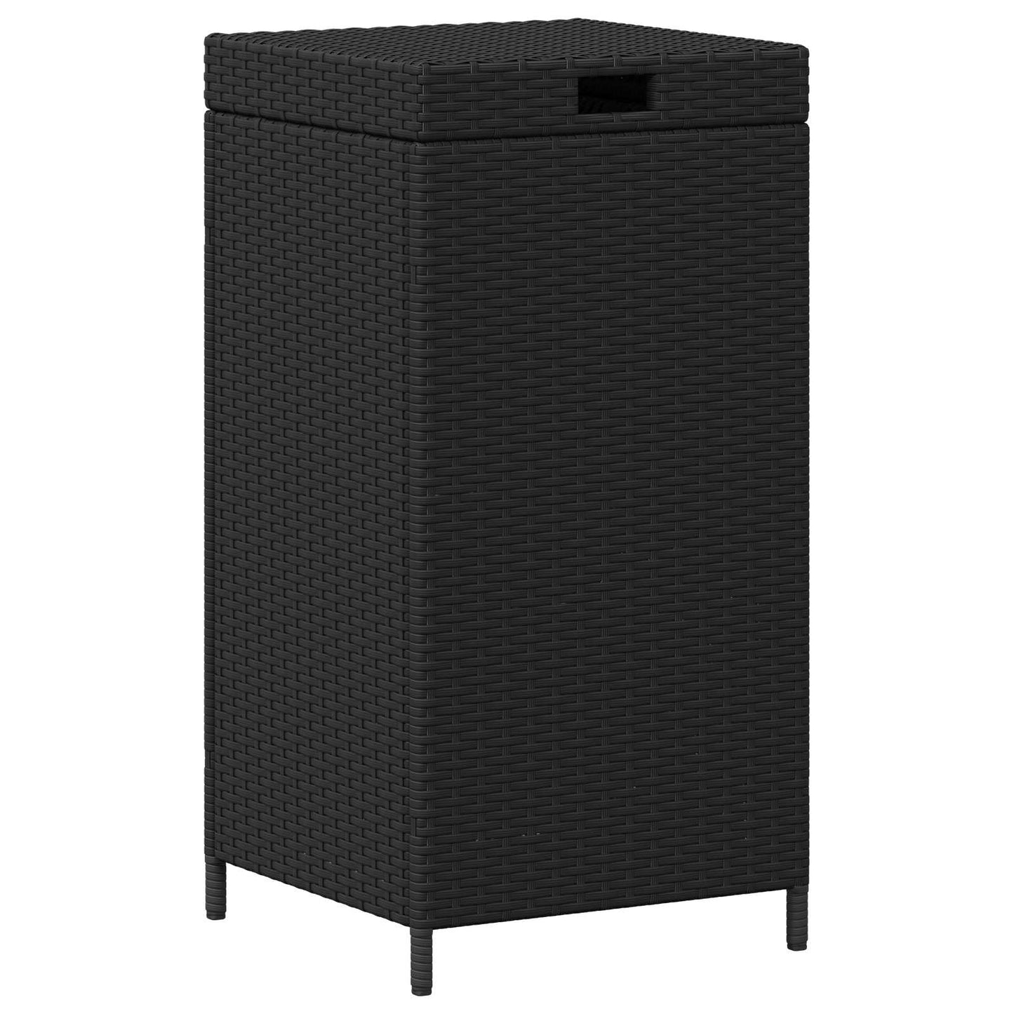 Outdoor Garbage Bin Black 40 x 40 x 80 cm Poly Rattan