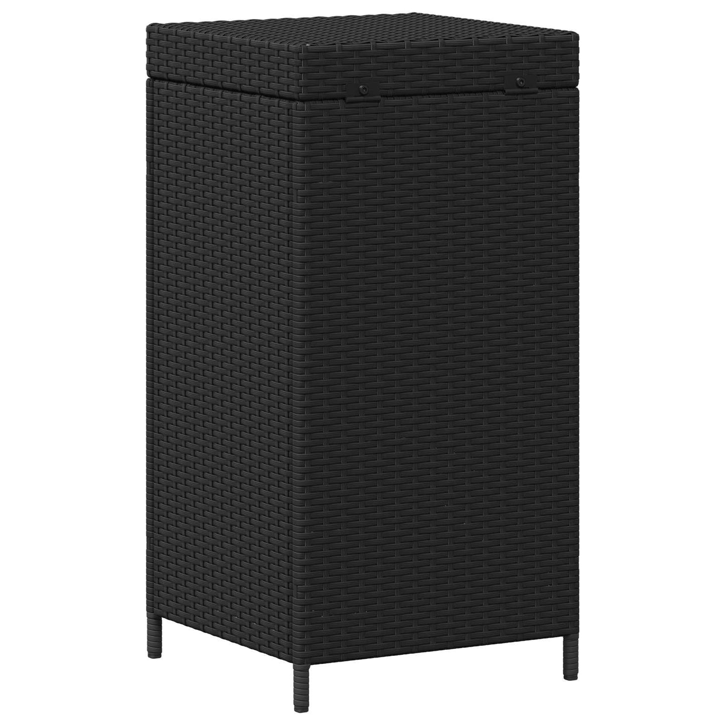 Outdoor Garbage Bin Black 40 x 40 x 80 cm Poly Rattan