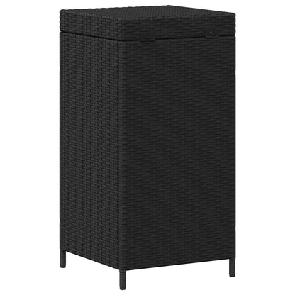 Outdoor Garbage Bin Black 40 x 40 x 80 cm Poly Rattan