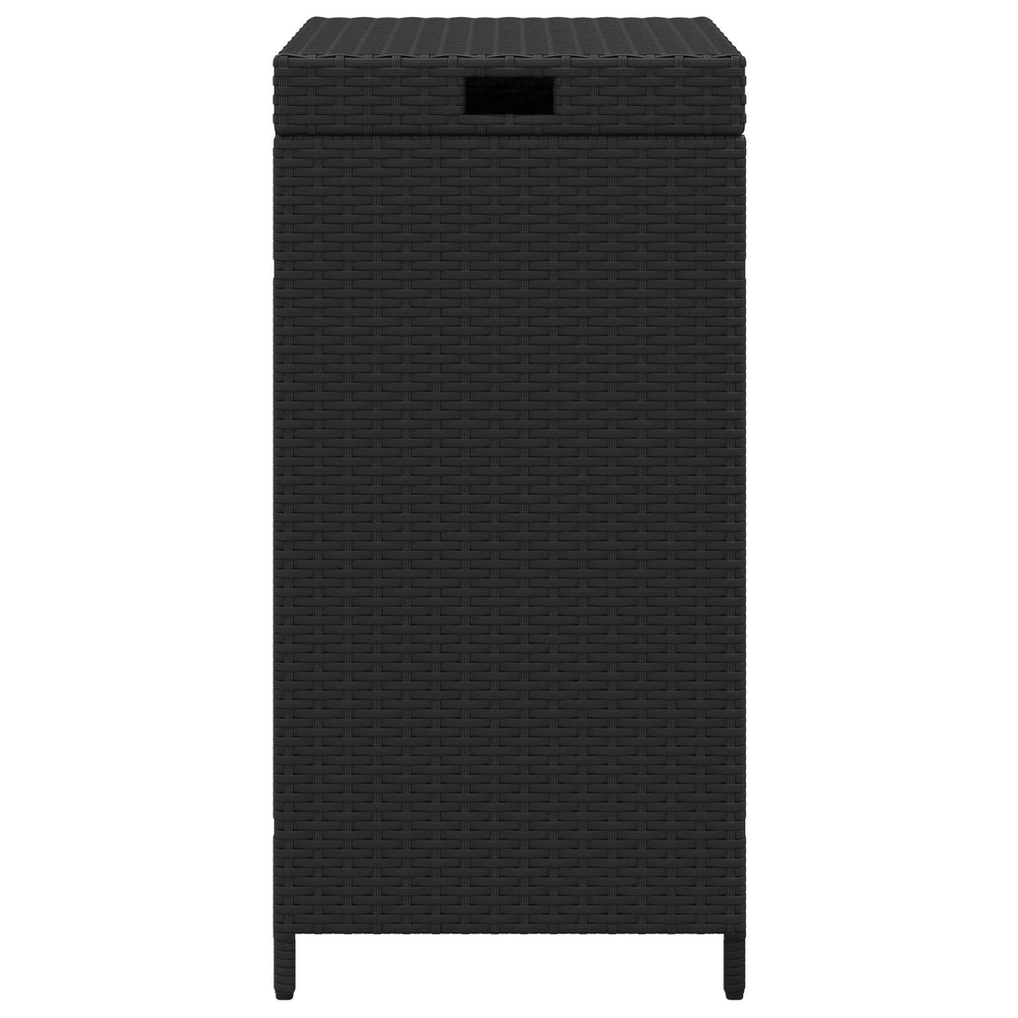 Outdoor Garbage Bin Black 40 x 40 x 80 cm Poly Rattan