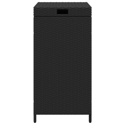 Outdoor Garbage Bin Black 40 x 40 x 80 cm Poly Rattan