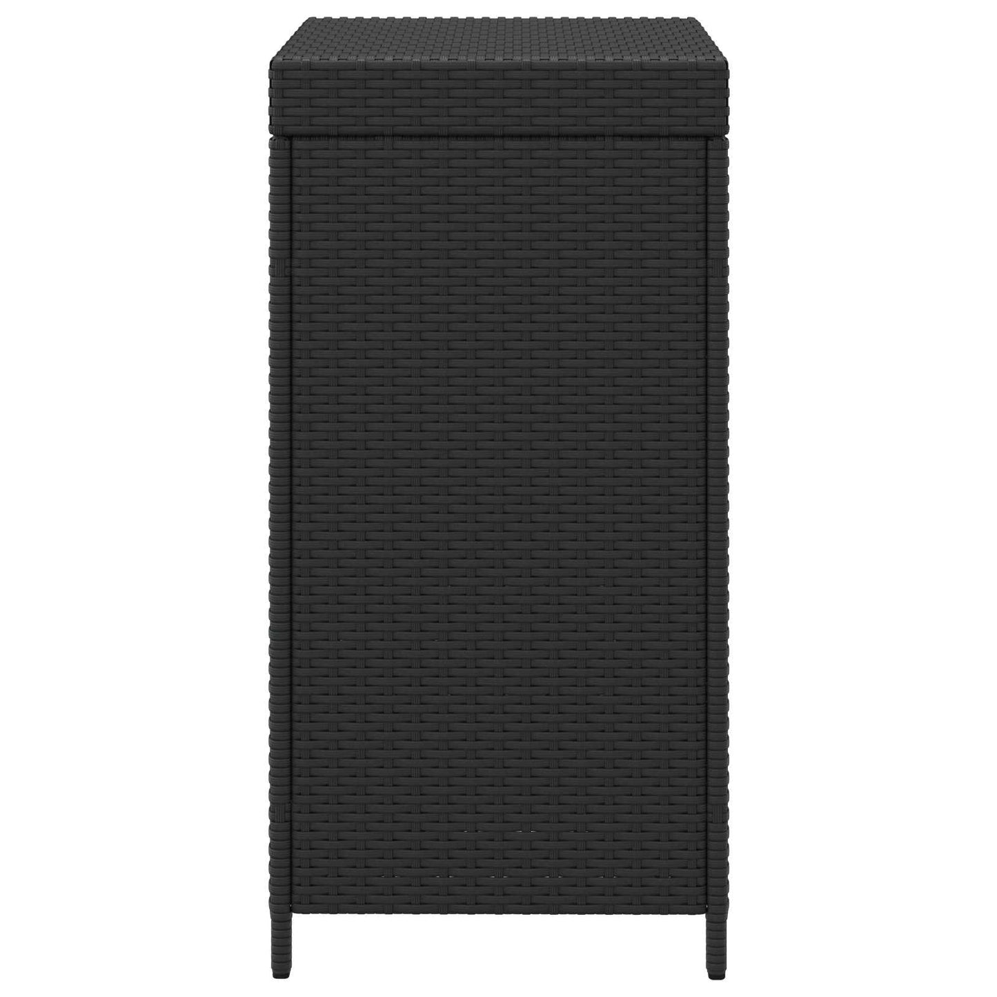 Outdoor Garbage Bin Black 40 x 40 x 80 cm Poly Rattan