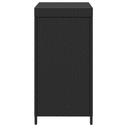 Outdoor Garbage Bin Black 40 x 40 x 80 cm Poly Rattan