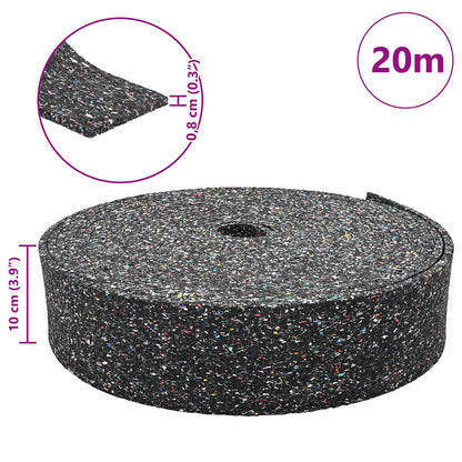 Rubber Granulate Roll Black 2000 x 10 x 0.8 cm Rubber