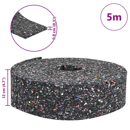 Rubber Granulate Roll Black 500 x 12 x 0.8 cm Rubber