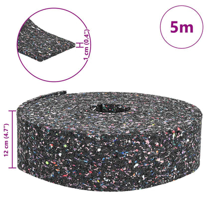 Rubber Granulate Roll Black 500 x 12 x 1 cm Rubber