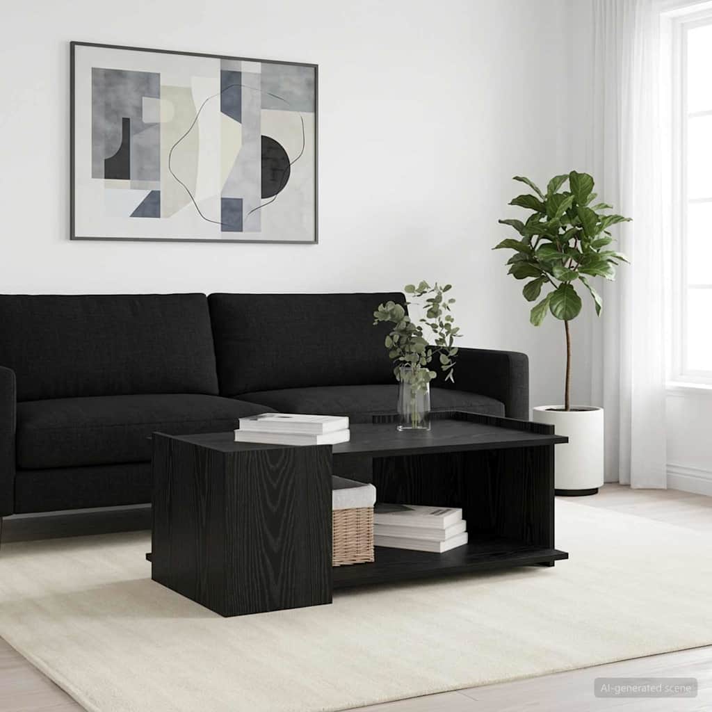 Coffee Table Black Oak 90 x 50 x 33 cm Engineered Wood