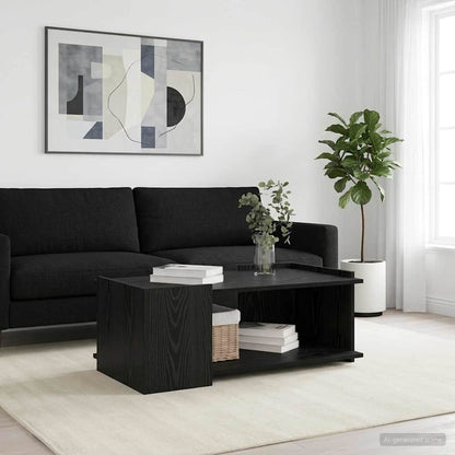 Coffee Table Black Oak 90 x 50 x 33 cm Engineered Wood