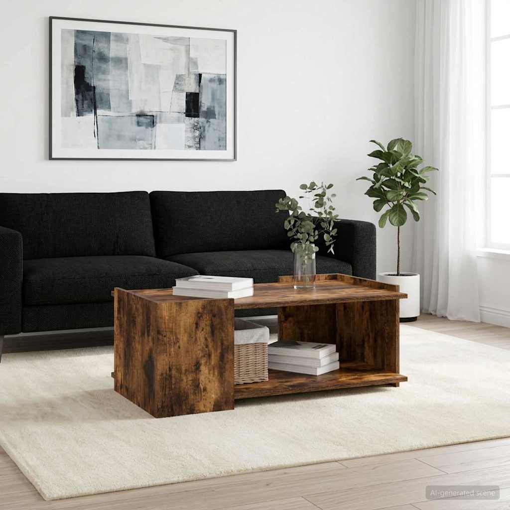 Coffee Table Smoked Oak 90 x 50 x 33 cm Engineered Wood