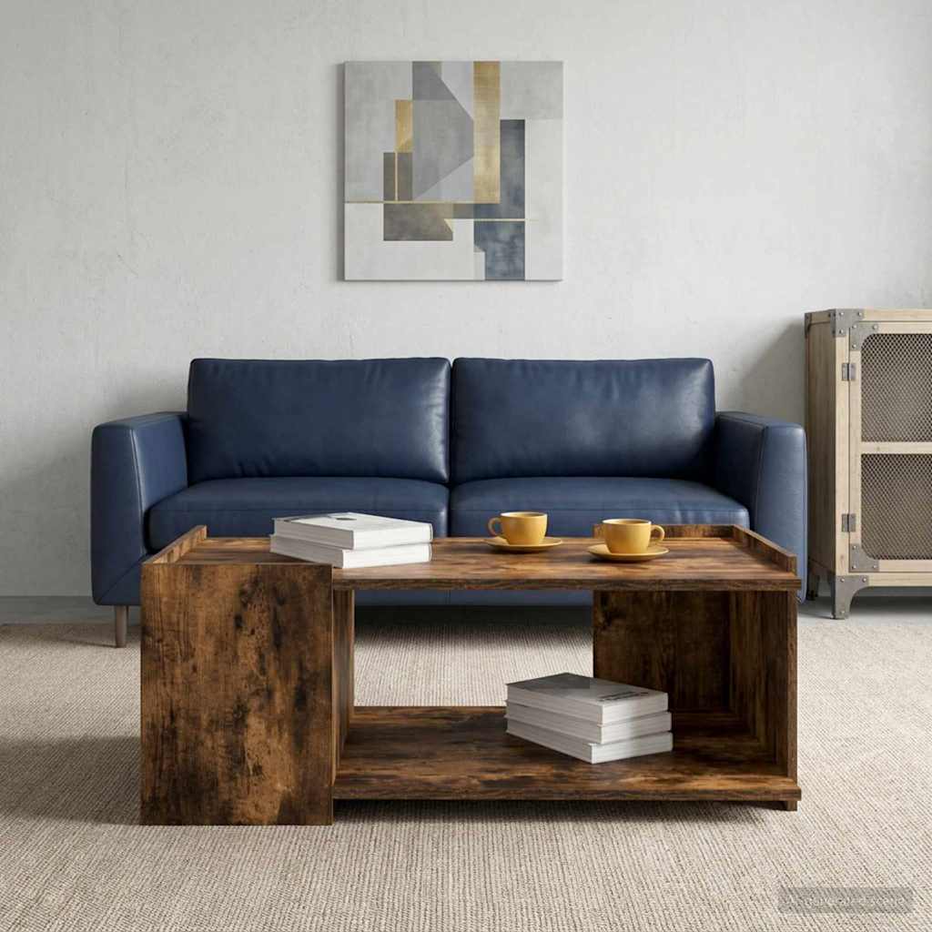 Coffee Table Smoked Oak 90 x 50 x 33 cm Engineered Wood