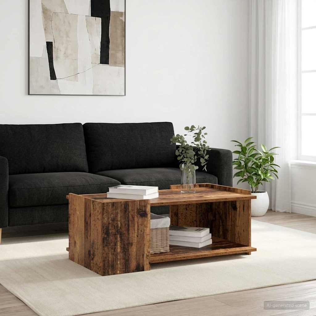 Coffee Table Old Wood 90 x 50 x 33 cm Engineered Wood