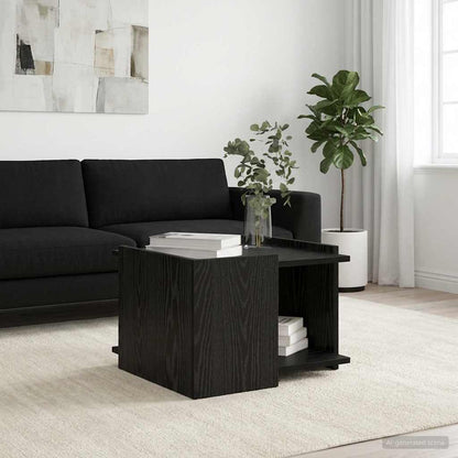 Coffee Table Black Oak 50.5 x 50 x 33 cm Engineered Wood
