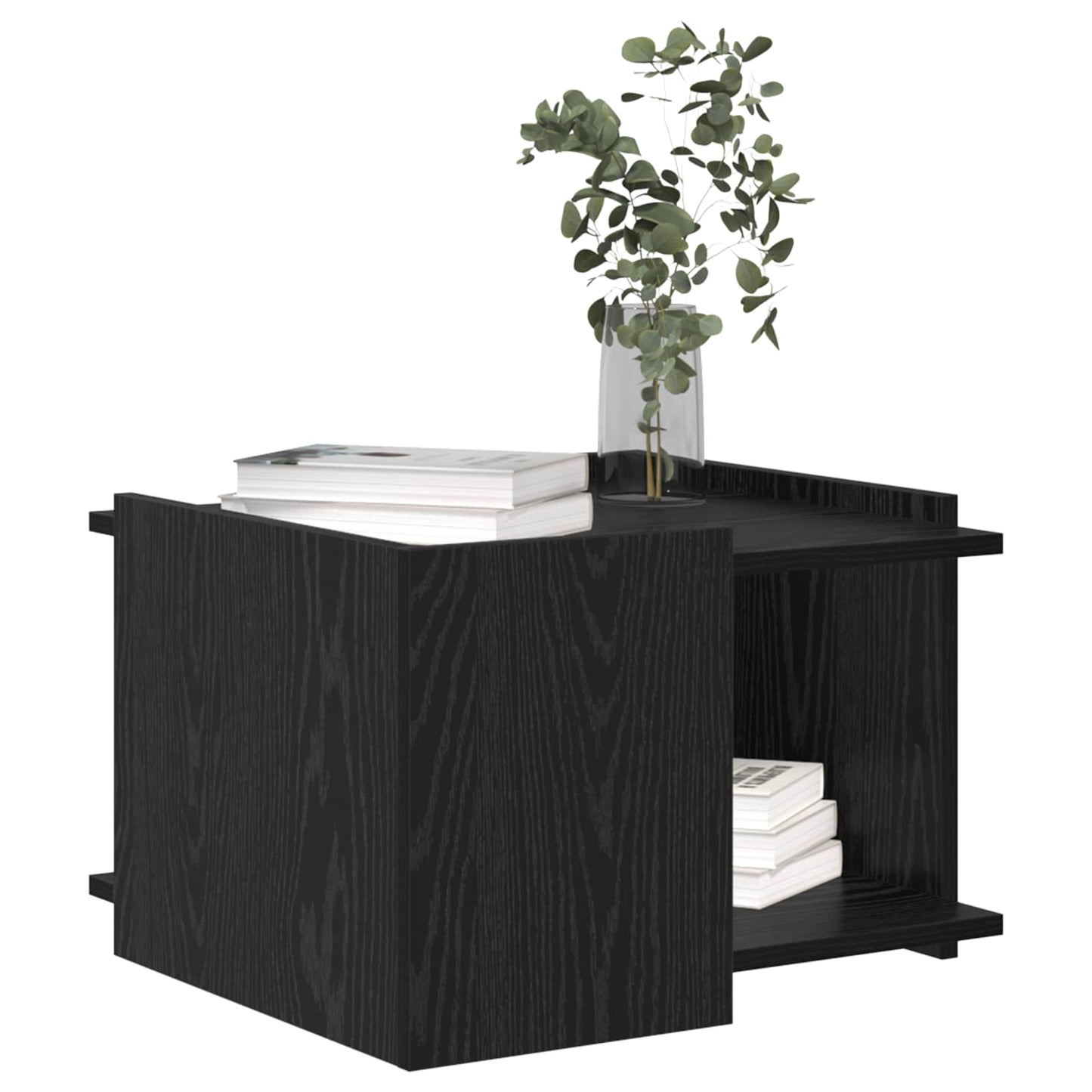 Coffee Table Black Oak 50.5 x 50 x 33 cm Engineered Wood