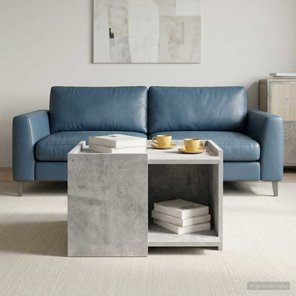 Coffee Table Concrete Grey 50.5 x 50 x 33 cm Engineered Wood