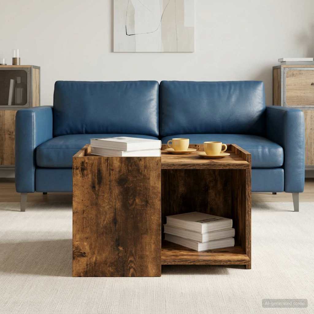 Coffee Table Smoked Oak 50.5 x 50 x 33 cm Engineered Wood