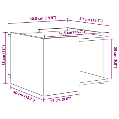 Coffee Table Grey Sonoma 50.5 x 50 x 33 cm Engineered Wood