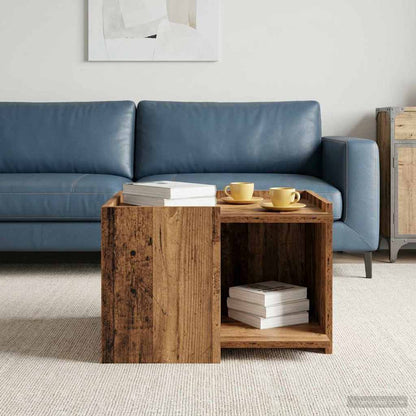 Coffee Table Old Wood 50.5 x 50 x 33 cm Engineered Wood
