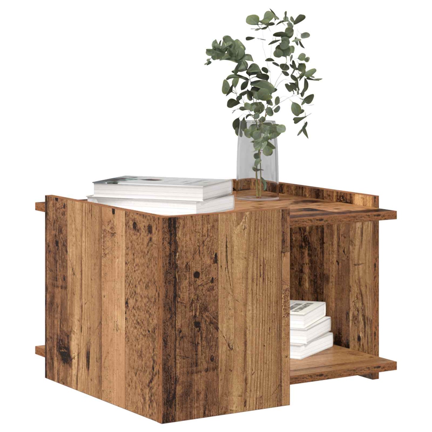 Coffee Table Old Wood 50.5 x 50 x 33 cm Engineered Wood