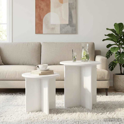Side Table Set 2 pcs Ø 45 x 45 cm Engineered Wood