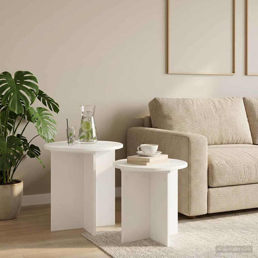 Side Table Set 2 pcs Ø 45 x 45 cm Engineered Wood
