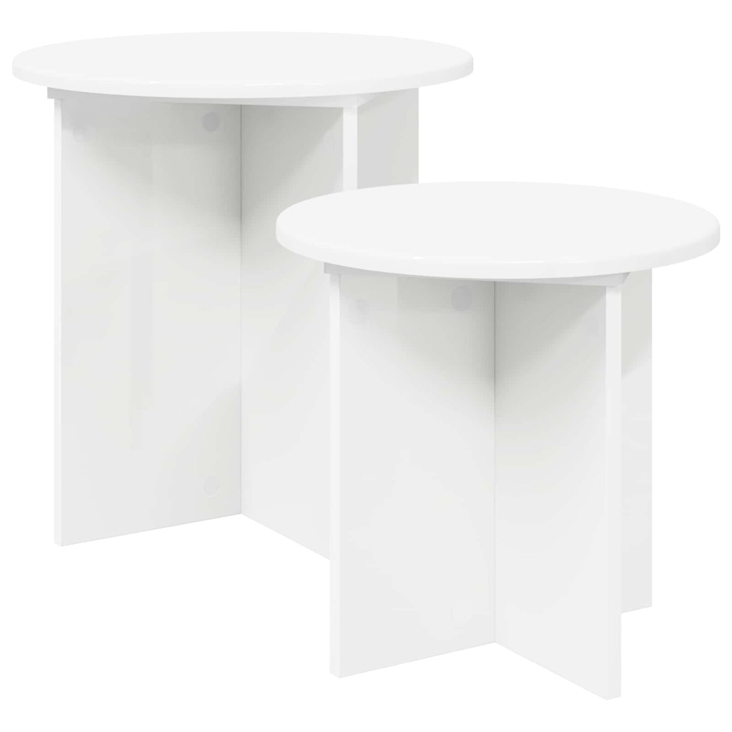 Side Table Set with Storage 2 pcs Engineered Wood