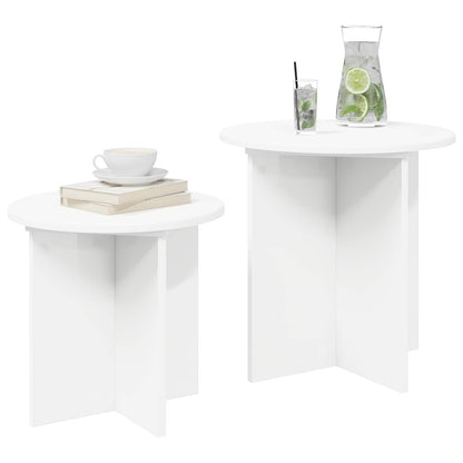 Side Table Set with Storage 2 pcs Engineered Wood