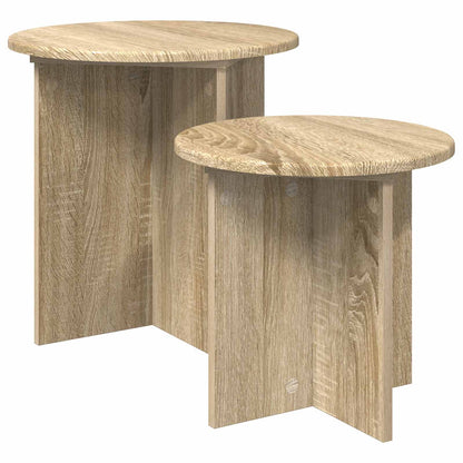 Side Table Set with Storage 2 pcs Sonoma Oak Engineered Wood