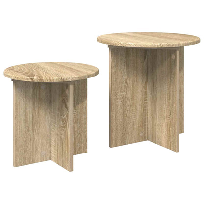 Side Table Set with Storage 2 pcs Sonoma Oak Engineered Wood