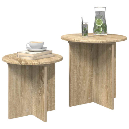 Side Table Set with Storage 2 pcs Sonoma Oak Engineered Wood