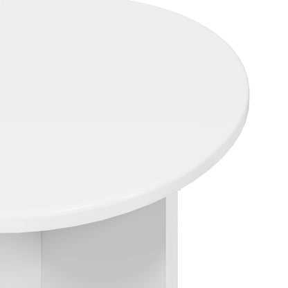 Side Table Set 2 pcs High Gloss White Engineered Wood