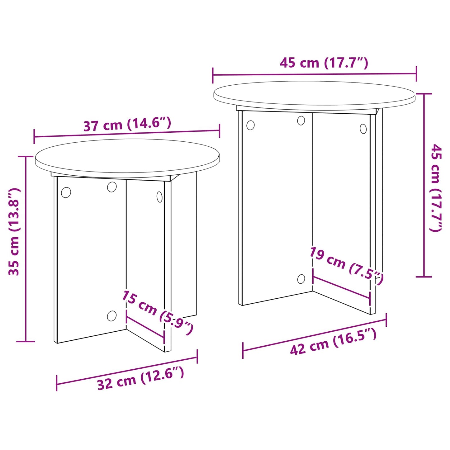 Side Table Set with Storage 2 pcs Grey Sonoma Engineered Wood