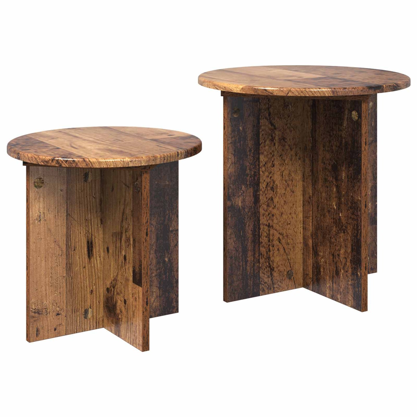 Side Table Set 2 pcs Old Wood Engineered Wood