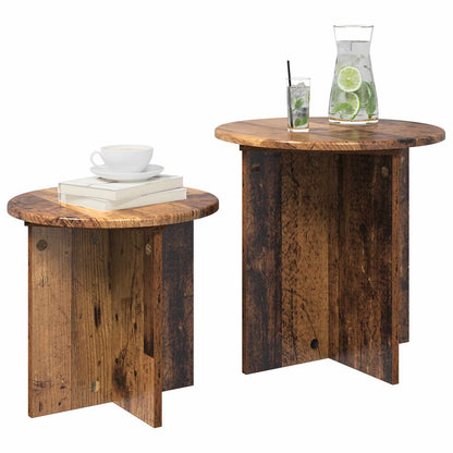 Side Table Set 2 pcs Old Wood Engineered Wood