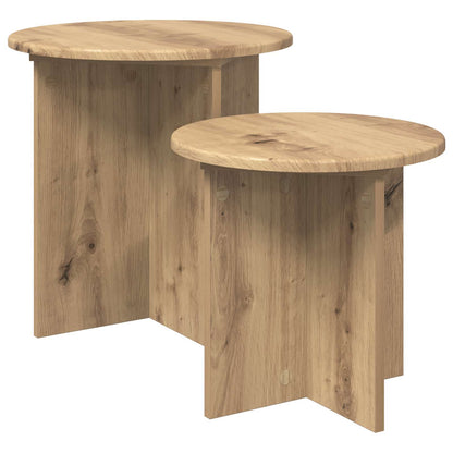 Side Table Set with Storage 2 pcs Artisan Oak Engineered Wood