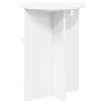 Side Table with Storage White Ø 39.5 x 55 cm Engineered Wood