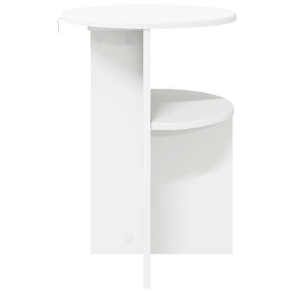 Side Table with Storage White Ø 39.5 x 55 cm Engineered Wood