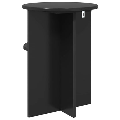 Side Table Black Oak Ø 39.5 x 55 cm Engineered Wood