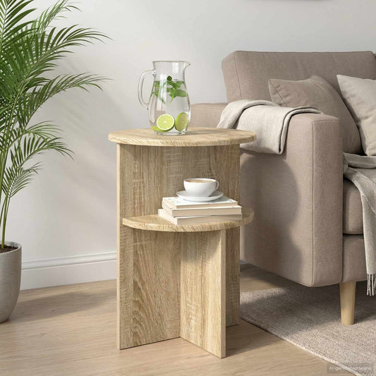 Side Table Sonoma Oak Ø 39.5 x 55 cm Engineered Wood