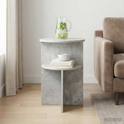 Side Table Concrete Grey Ø 39.5 x 55 cm Engineered Wood