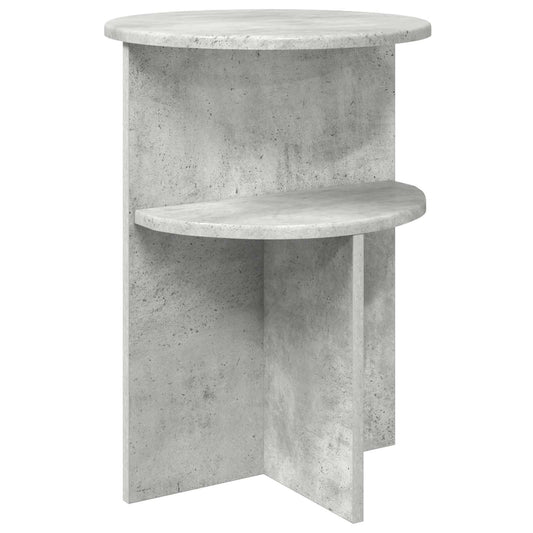 Side Table Concrete Grey Ø 39.5 x 55 cm Engineered Wood