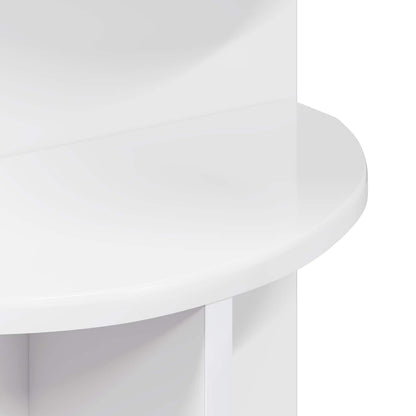 Side Table High Gloss White Ø 39.5 x 55 cm Engineered Wood