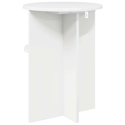 Side Table High Gloss White Ø 39.5 x 55 cm Engineered Wood