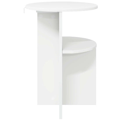 Side Table High Gloss White Ø 39.5 x 55 cm Engineered Wood