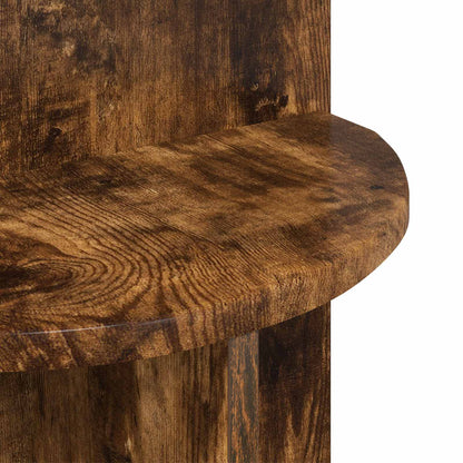 Side Table Smoked Oak Ø 39.5 x 55 cm Engineered Wood